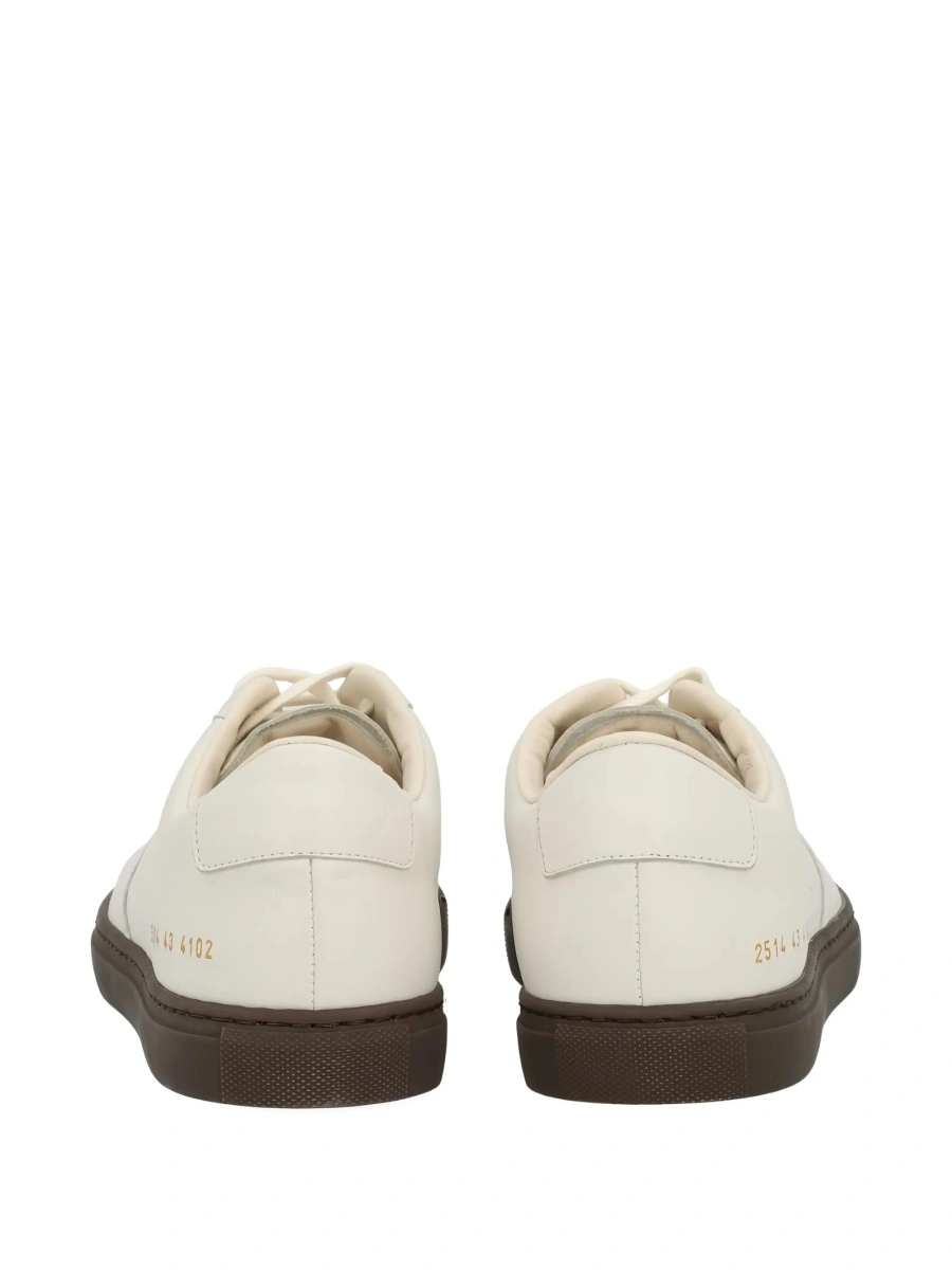 Sneakers Common Projects neutri din piele intoarsa si piele - Img 3