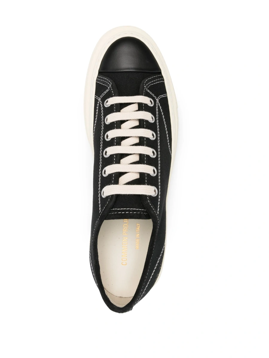 Sneakers Common Projects tournament negri din material textil si piele - Img 4