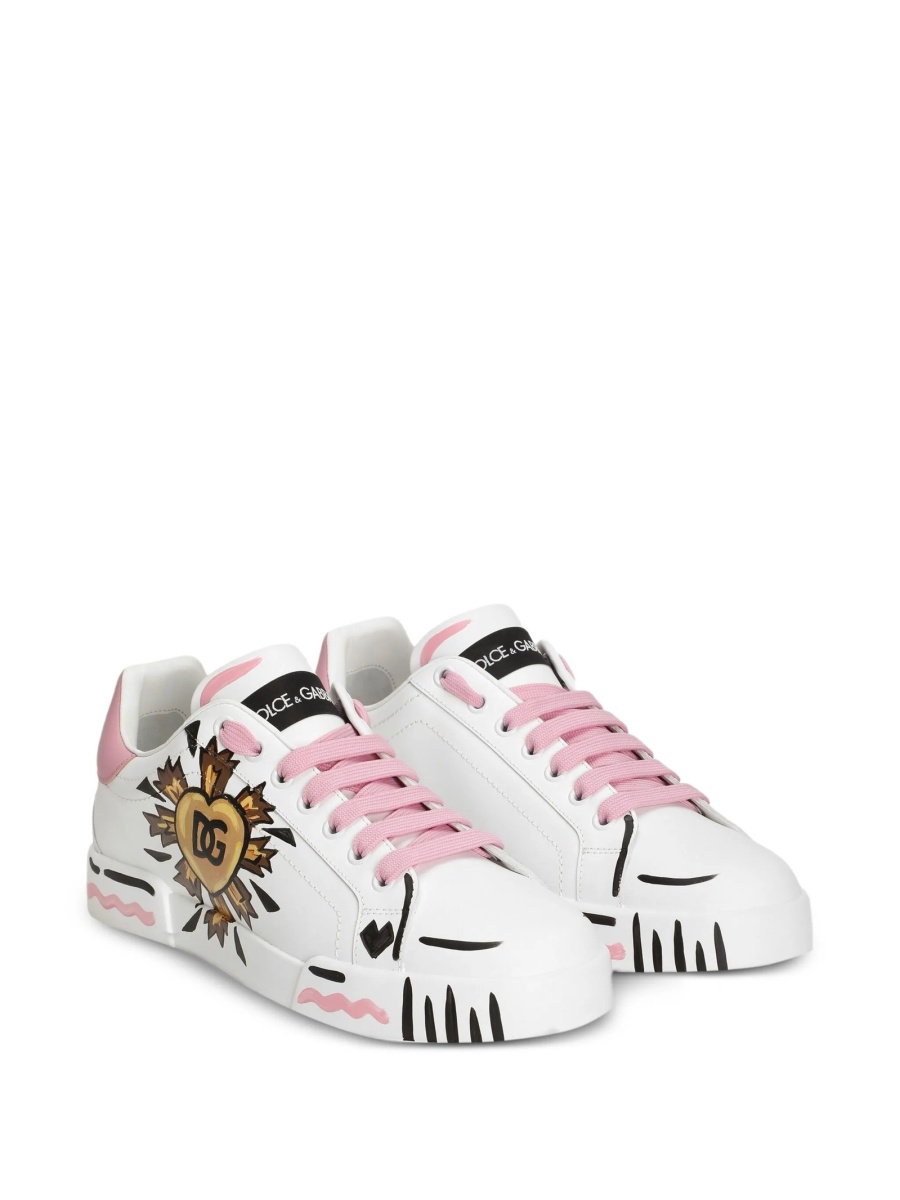 Sneakers Dolce &amp; Gabbana albi din piele - Img 2