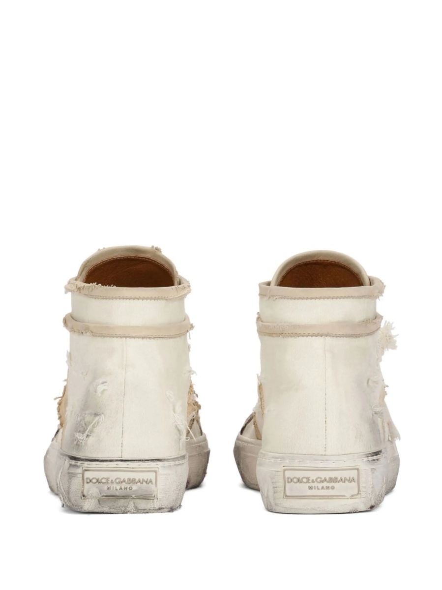 Sneakers Dolce &amp; Gabbana neutri din bumbac si piele - Img 3