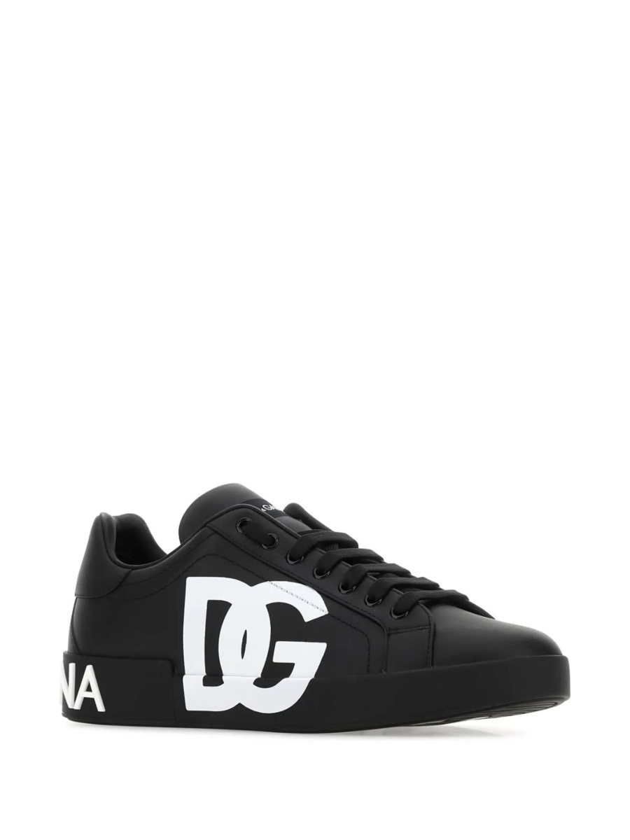 Sneakers Dolce &amp; Gabbana Portofino negri din poliamida si vascoza - Img 2
