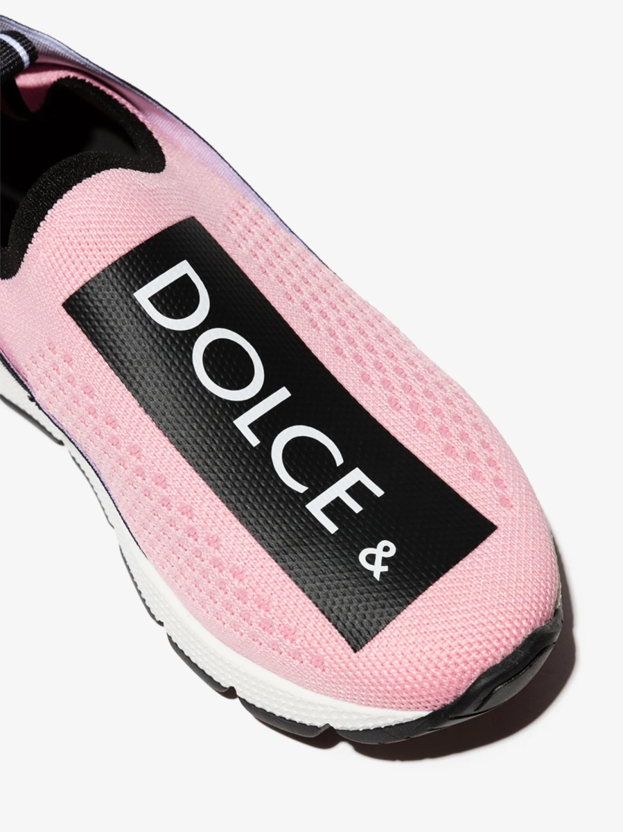 Sneakers Dolce &amp; Gabbana roz din material textil - Img 4