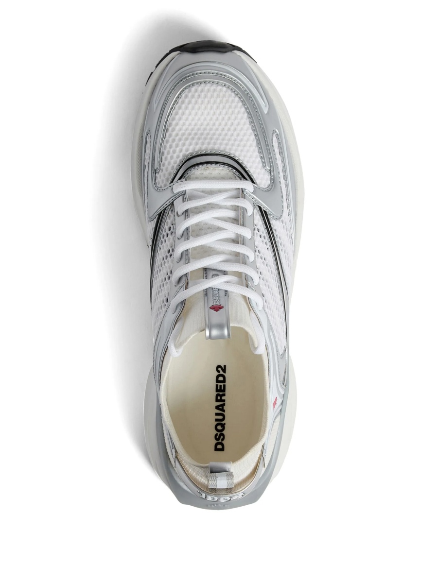Sneakers DSQUARED2 albi din polyester si elastan - Img 4