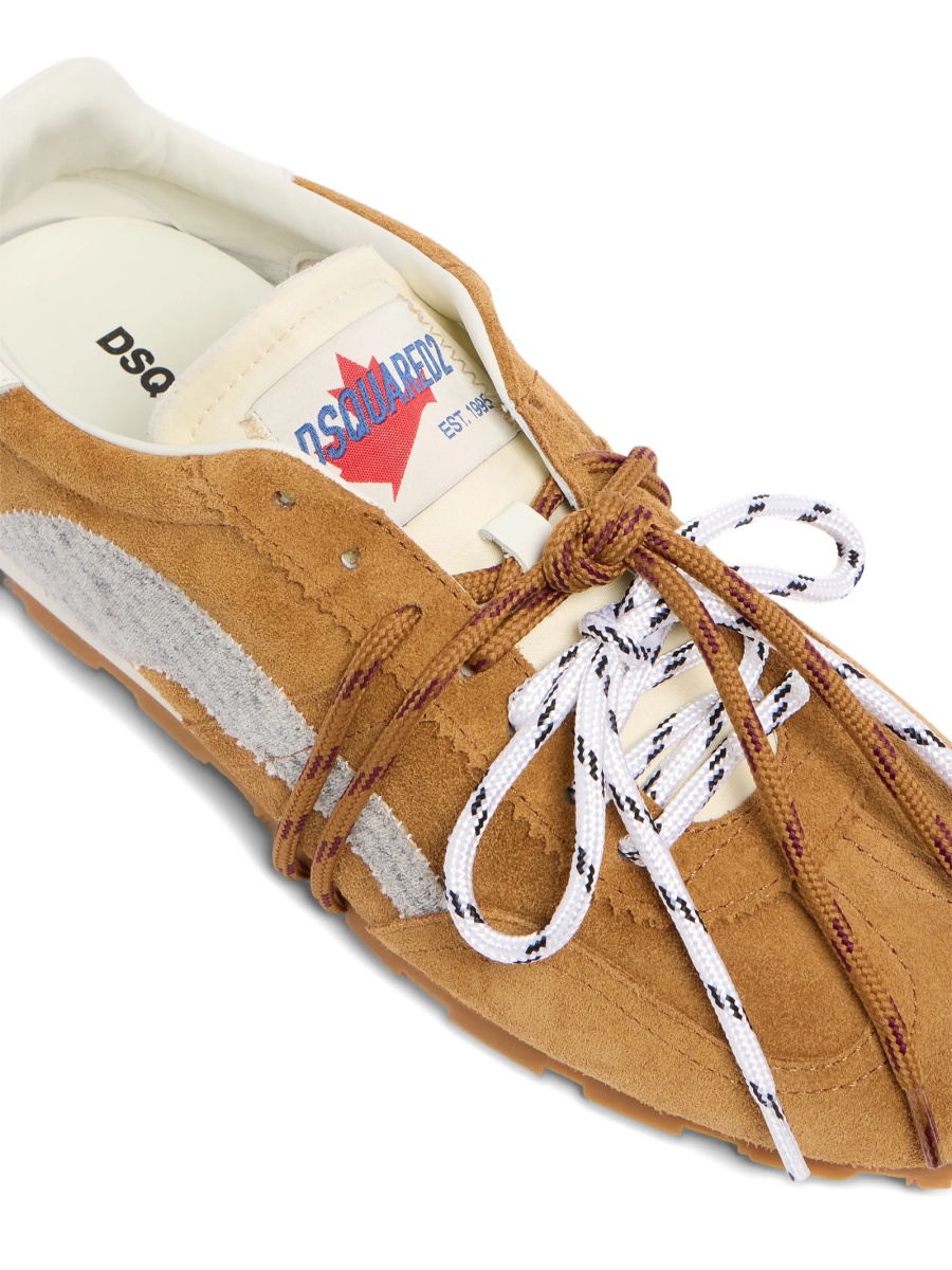 Sneakers DSQUARED2 maro din piele intoarsa si piele - Img 5