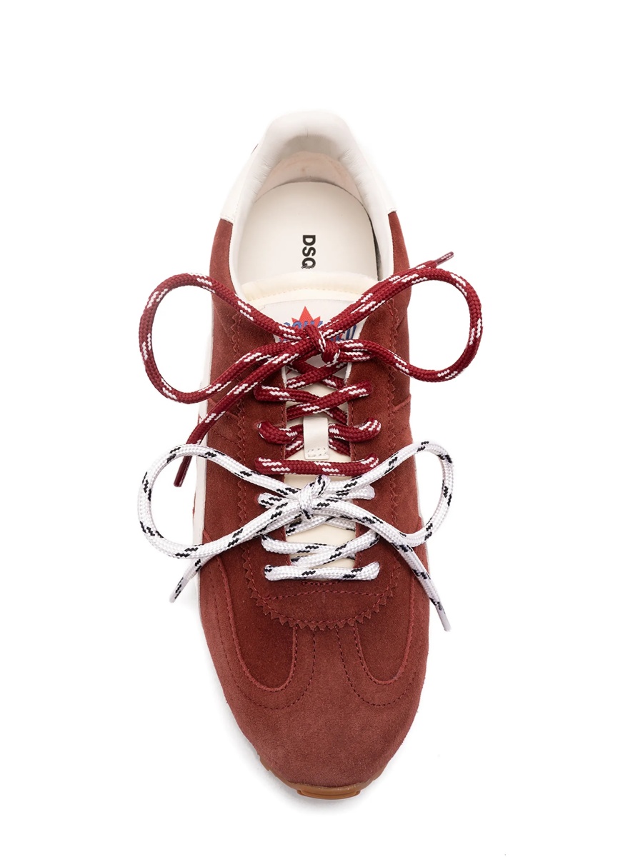Sneakers DSQUARED2 rosii din piele intoarsa - Img 4