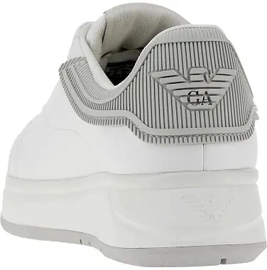 Sneakers Emporio Armani albi din piele - Img 3