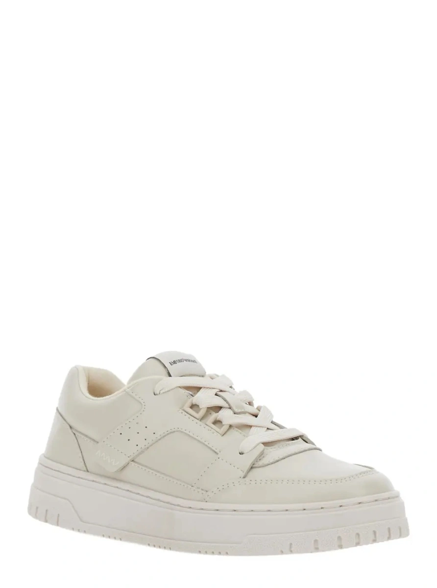 Sneakers EMPORIO ARMANI KIDS bej din piele - Img 2