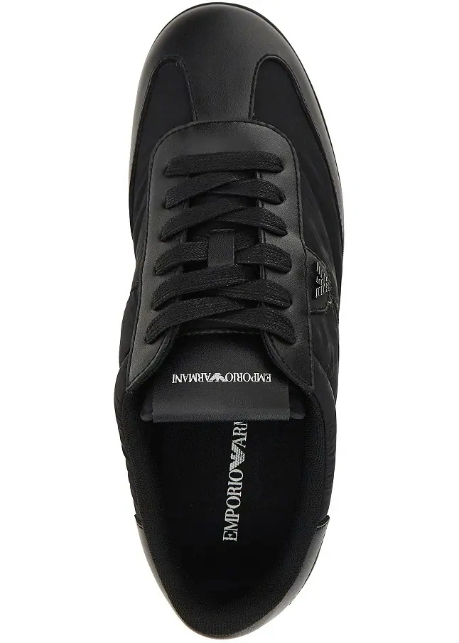Sneakers Emporio Armani negri din nylon si piele - Img 4