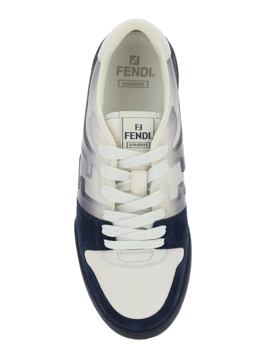 Sneakers Fendi albastri din piele intoarsa - Img 4