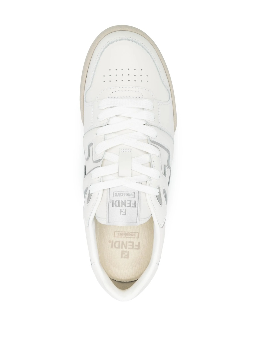 Sneakers Fendi albi din piele - Img 8