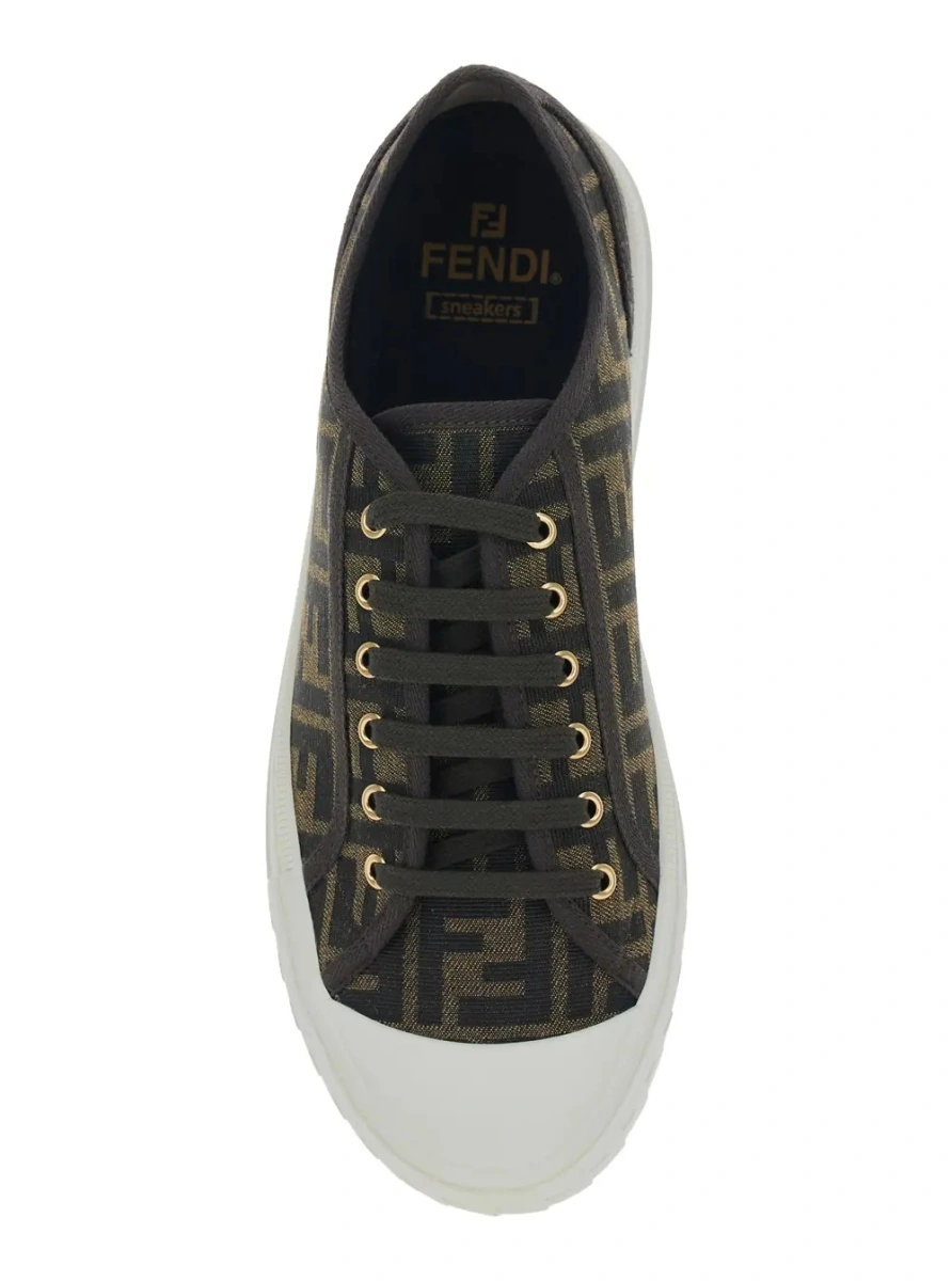 Sneakers Fendi maro din tesatura - Img 4