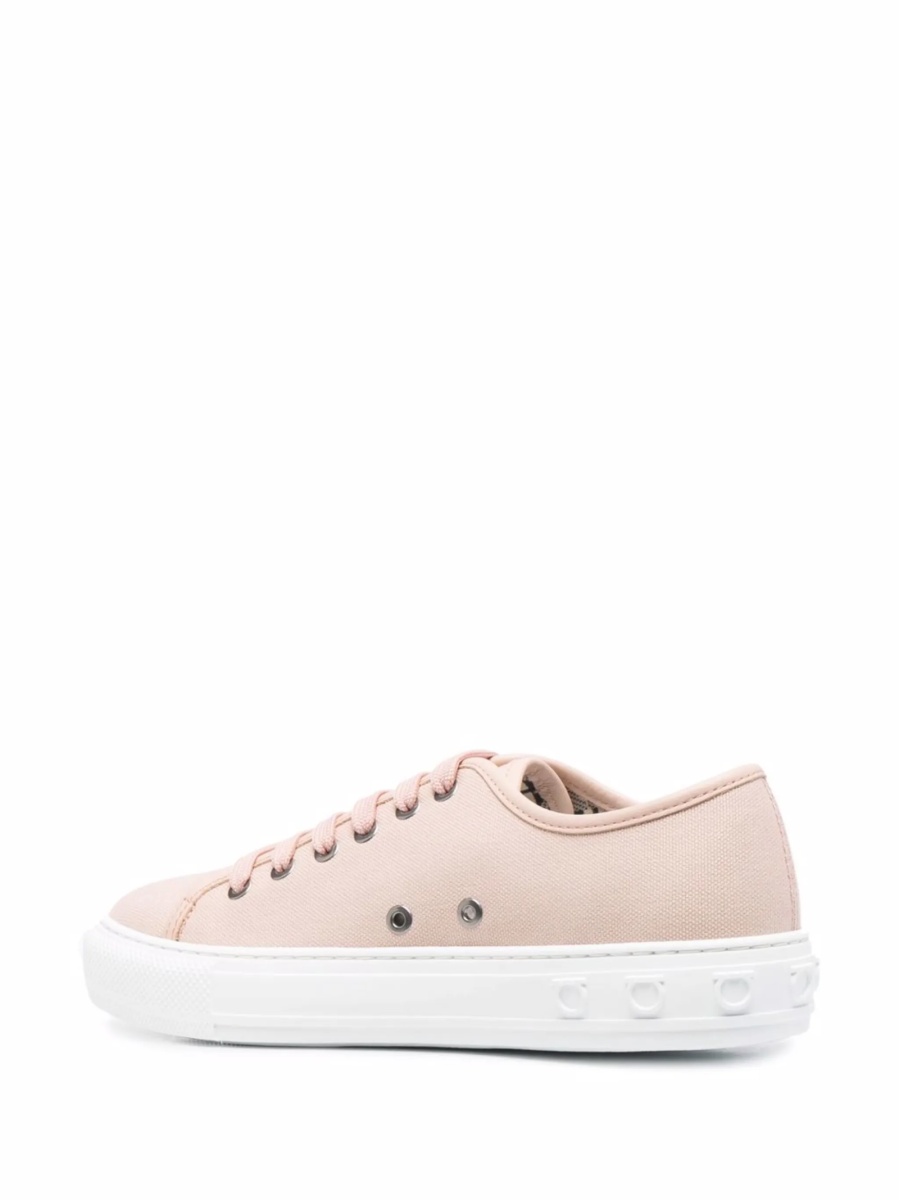 Sneakers Ferragamo roz din bumbac reciclat - Img 3