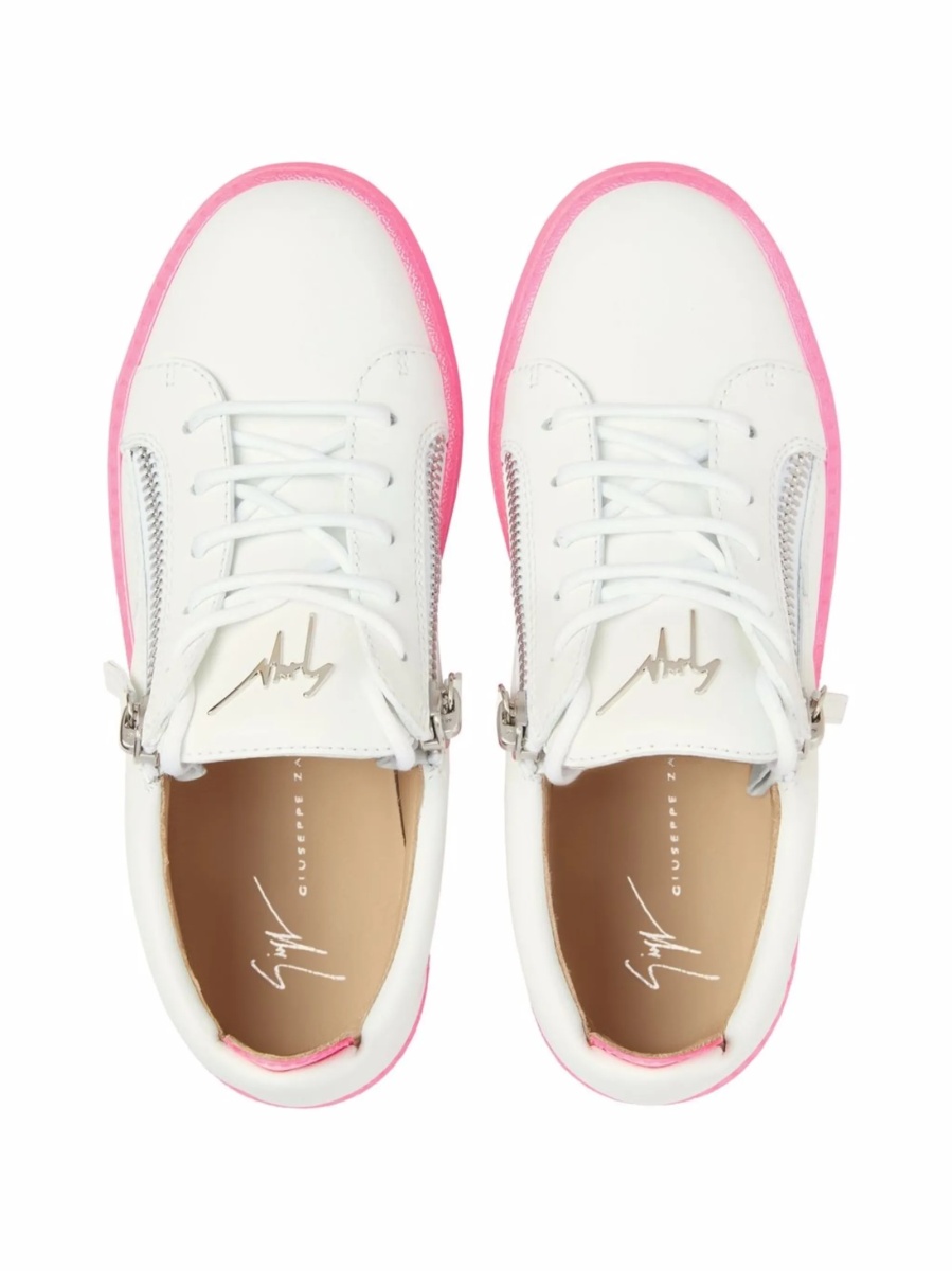 Sneakers Giuseppe Zanotti albi din piele - Img 4