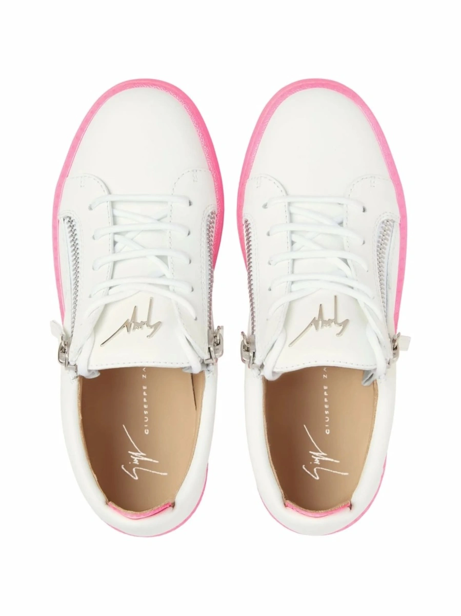 Sneakers Giuseppe Zanotti albi din piele - Img 4