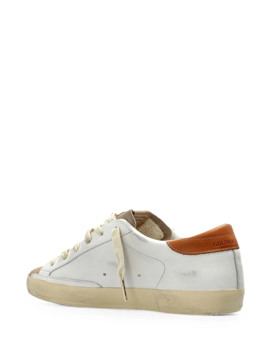 Sneakers Golden Goose albi din piele si material textil - Img 4