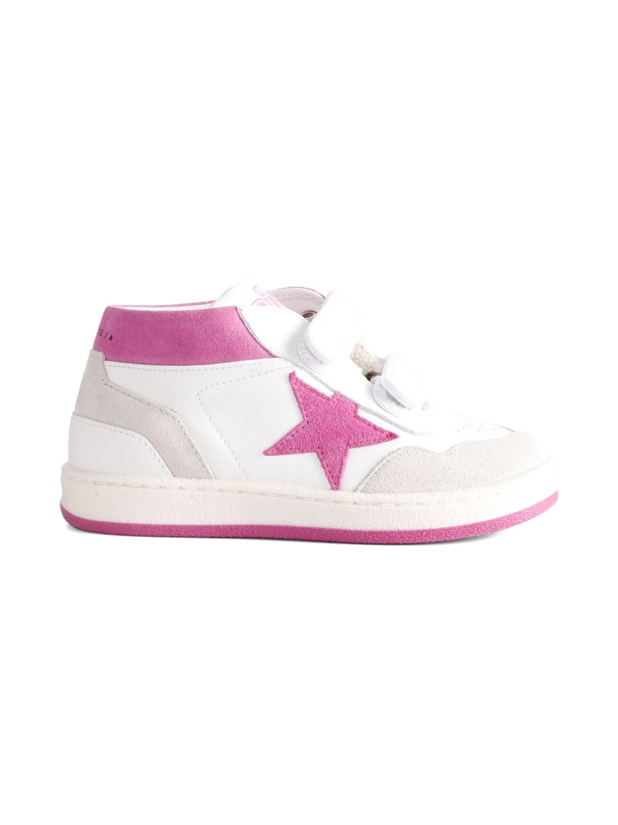 Sneakers Golden Goose albi din piele si piele intoarsa - Img 2
