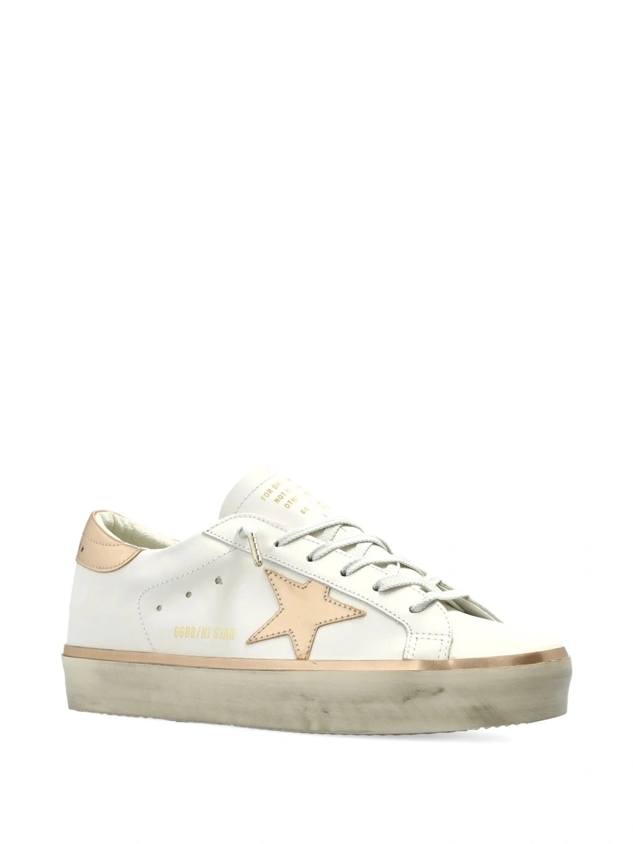 Sneakers Golden Goose albi din piele - Img 2