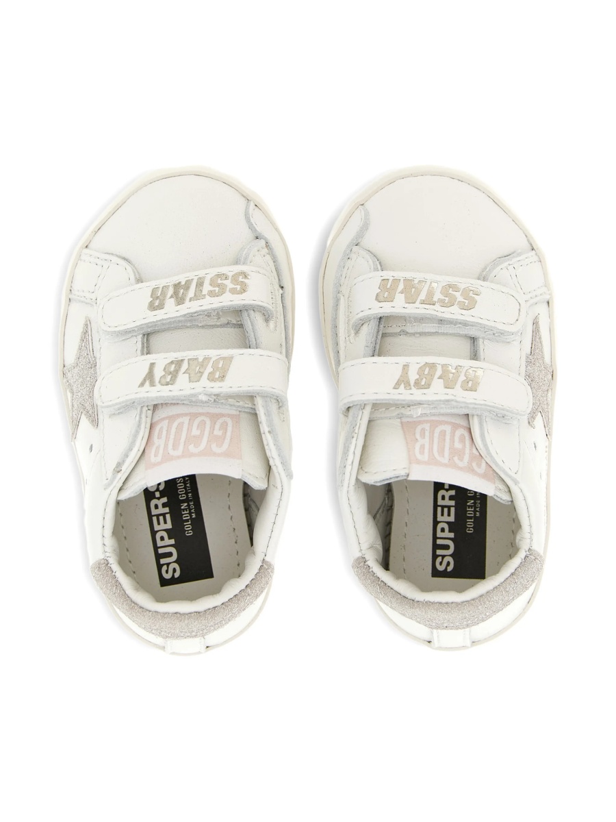 Sneakers Golden Goose albi din poliuretan si piele - Img 3