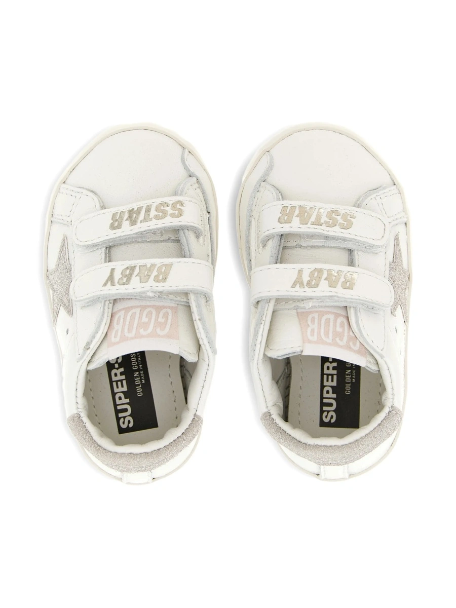 Sneakers Golden Goose albi din poliuretan si piele - Img 3