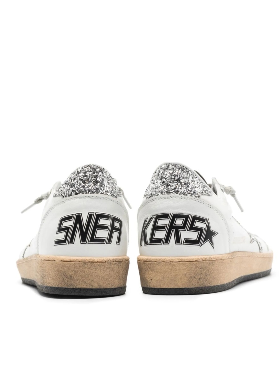 Sneakers Golden Goose ball star albi din piele - Img 2
