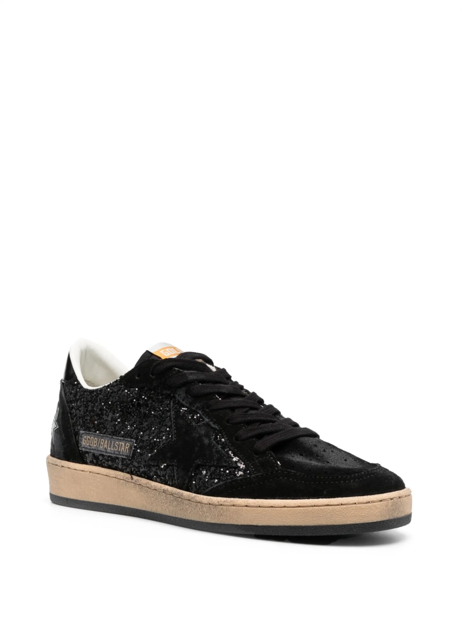 Sneakers Golden Goose ball star negri din cauciuc si piele intoarsa - Img 2