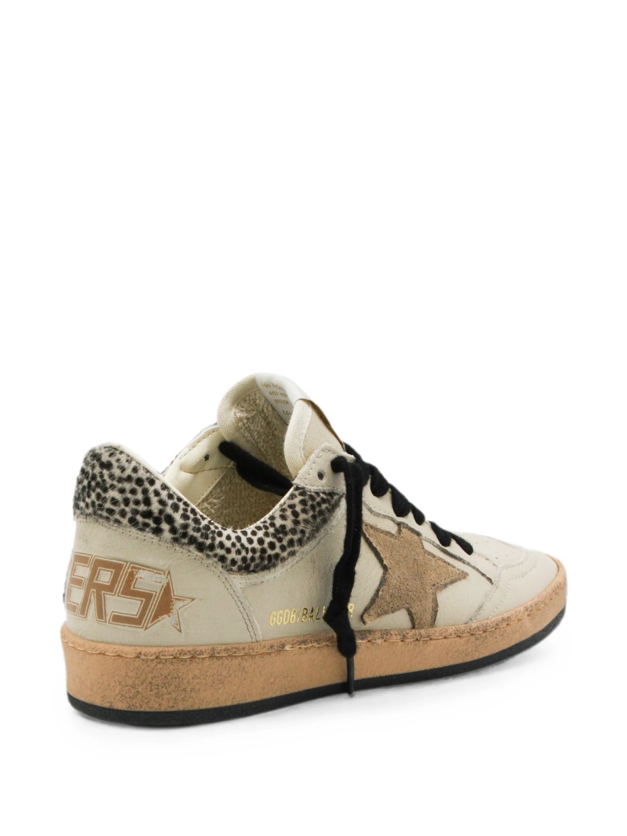 Sneakers Golden Goose ball star neutri din piele - Img 4