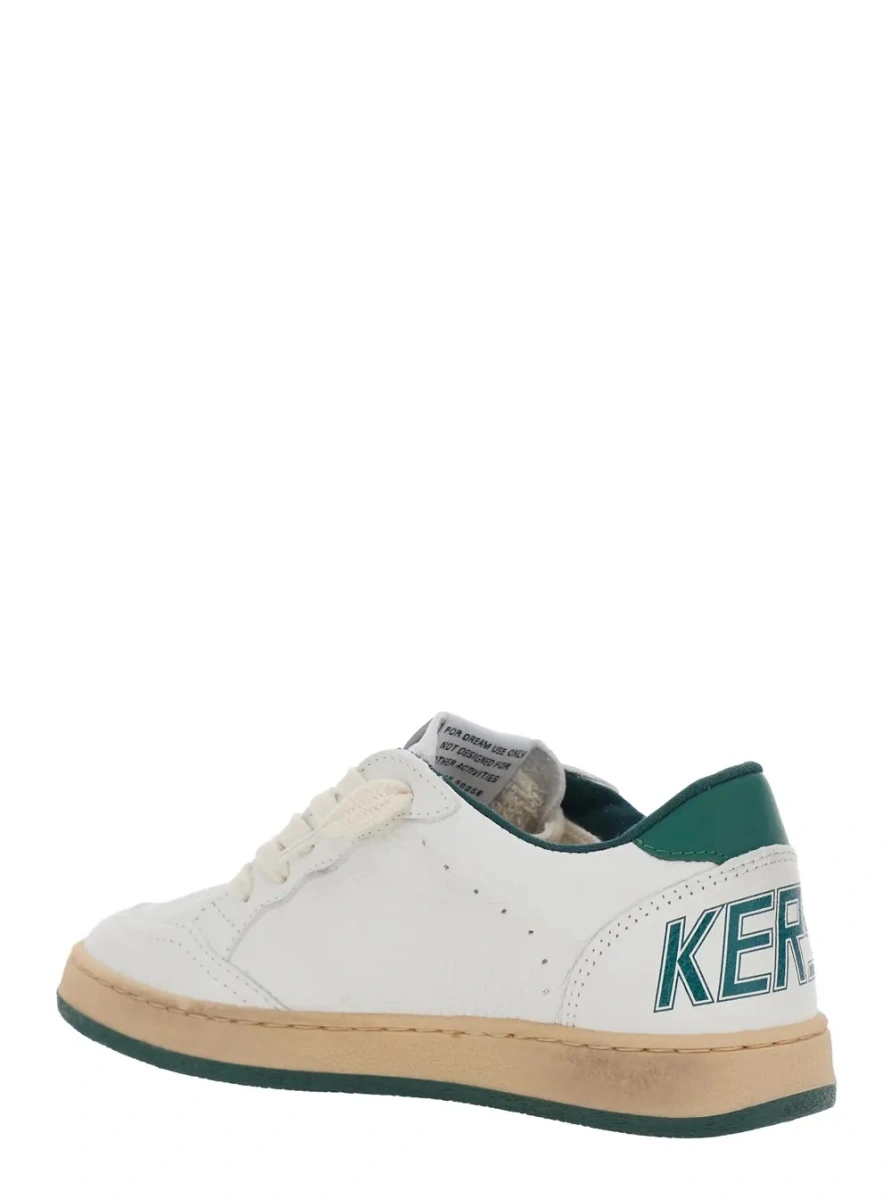 Sneakers GOLDEN GOOSE KIDS albi din piele 'Ballstar' - Img 3