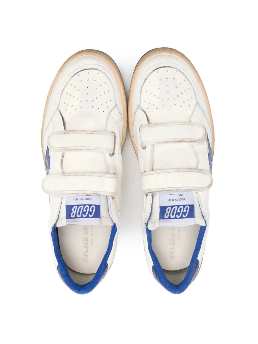 Sneakers GOLDEN GOOSE KIDS albi din piele 'Ballstar' - Img 7
