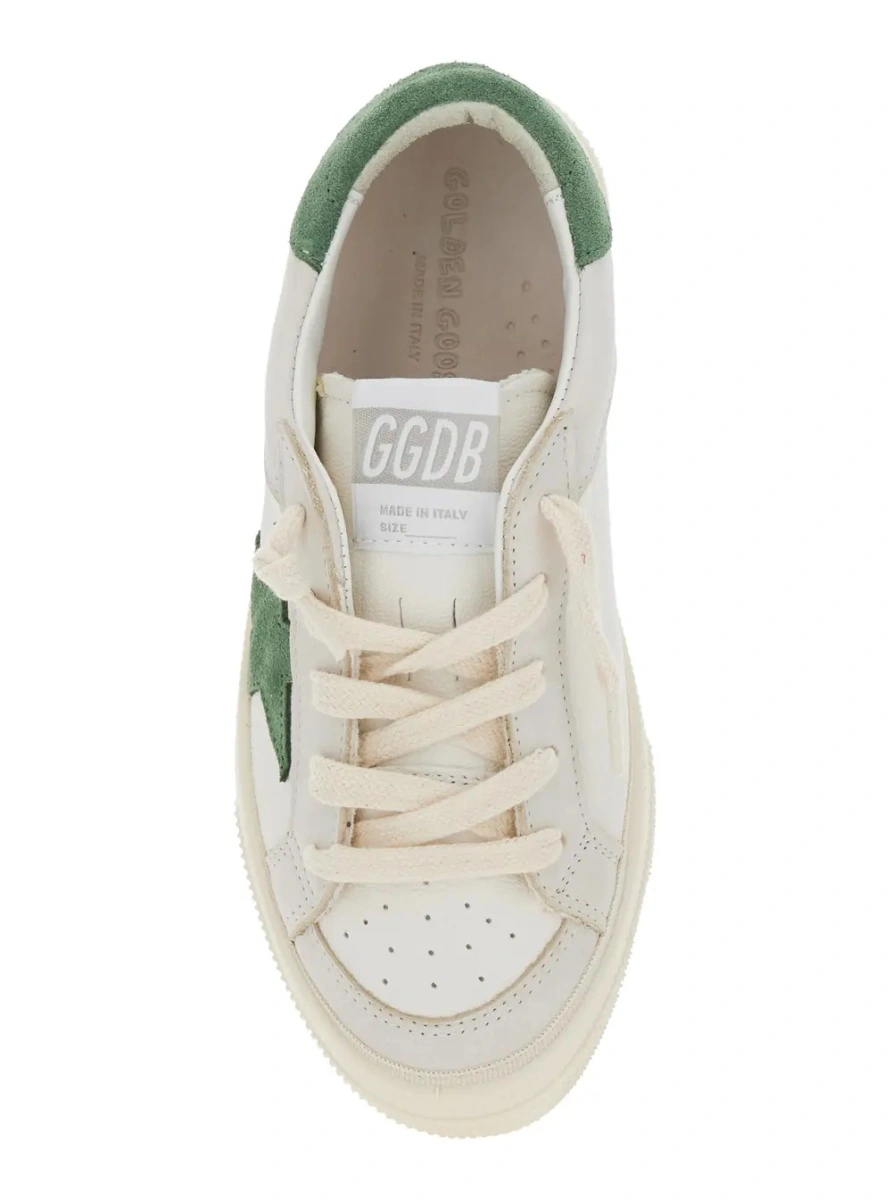 Sneakers GOLDEN GOOSE KIDS albi din piele 'May' - Img 4