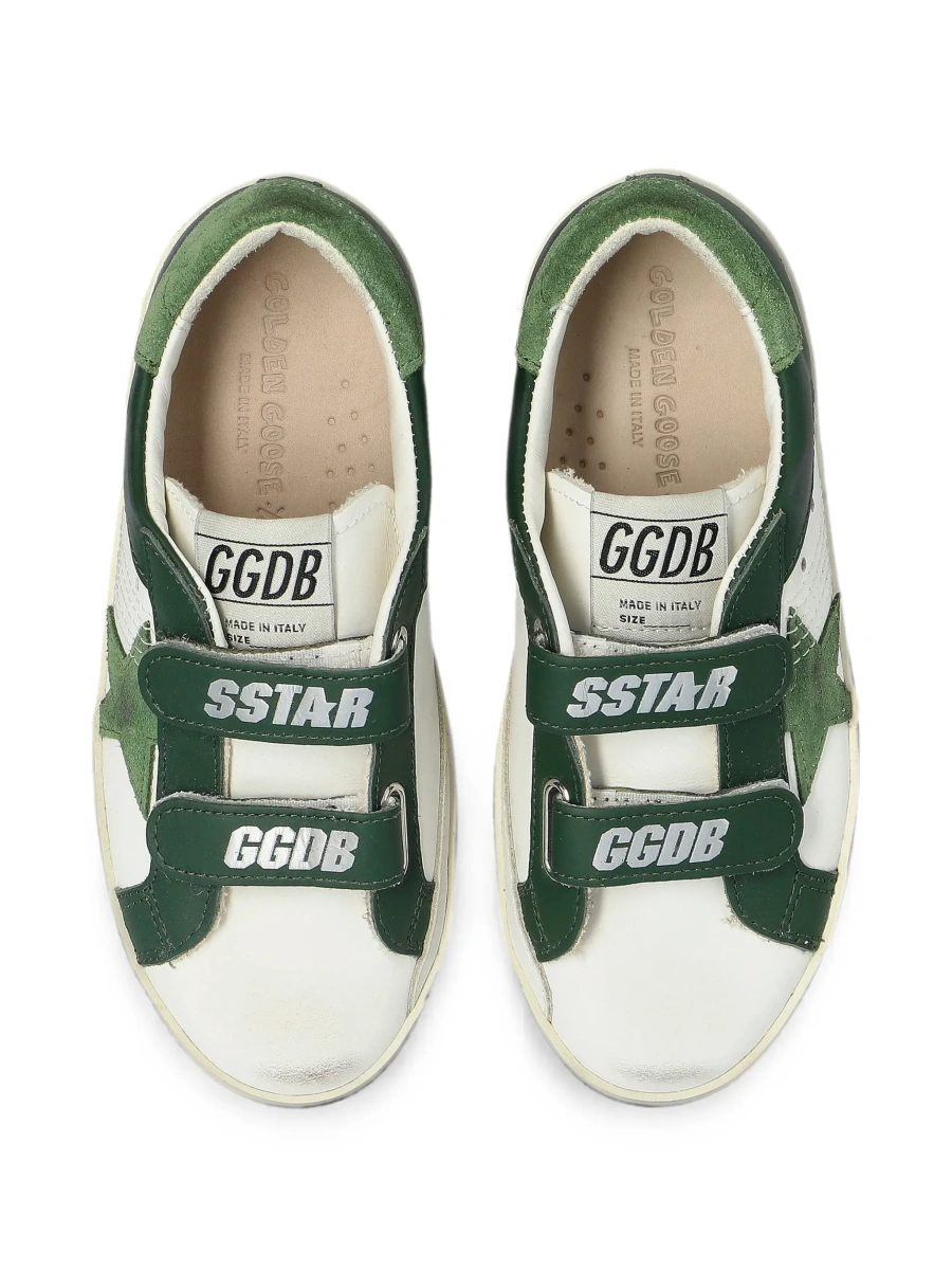Sneakers GOLDEN GOOSE KIDS albi din piele 'Old School' - Img 7