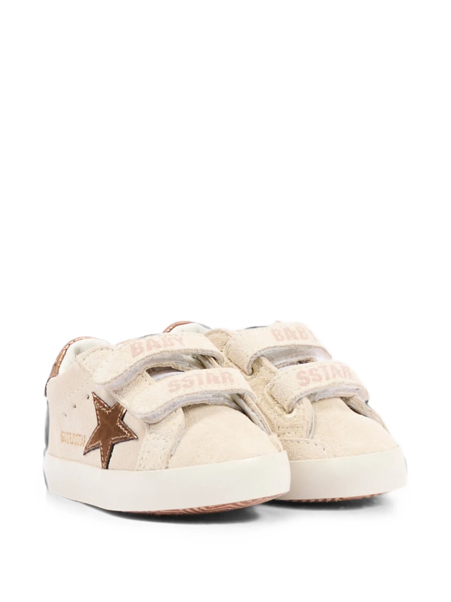 Sneakers Golden Goose neutri din piele intoarsa si piele - Img 2
