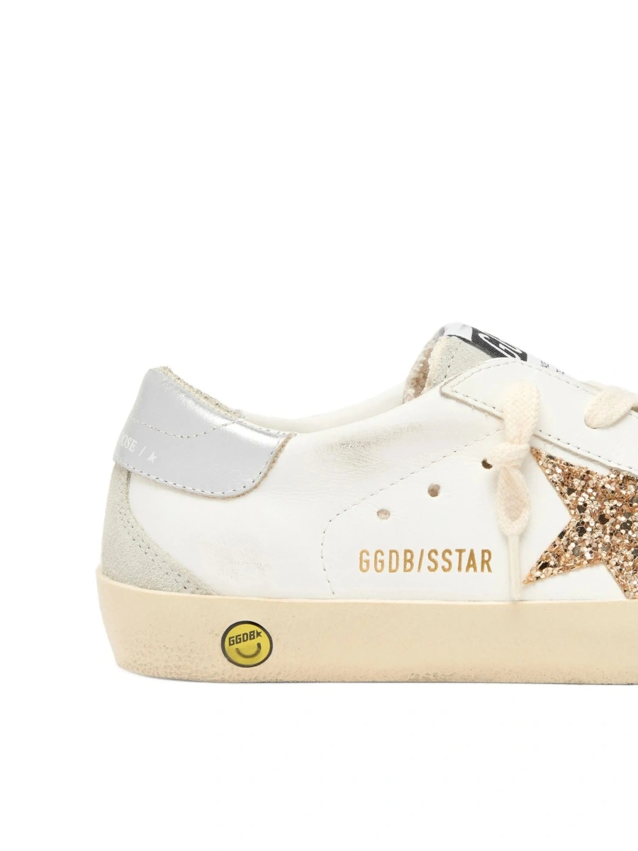 Sneakers Golden Goose star albi din piele si piele intoarsa - Img 4