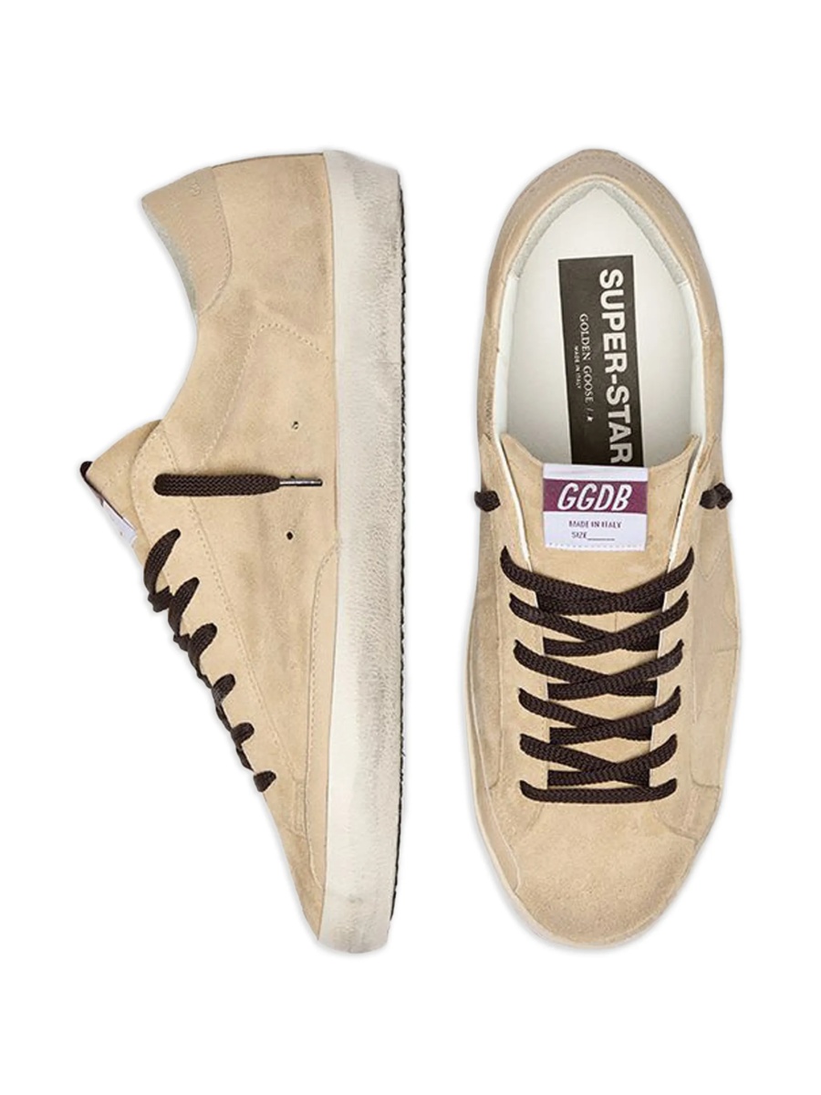 Sneakers Golden Goose star neutri din piele intoarsa si piele - Img 3