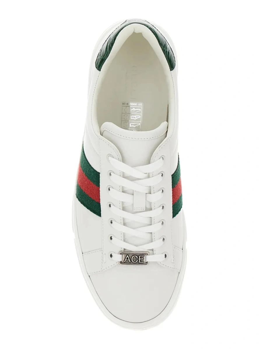 Sneakers Gucci 'Ace' albi din piele - Img 4