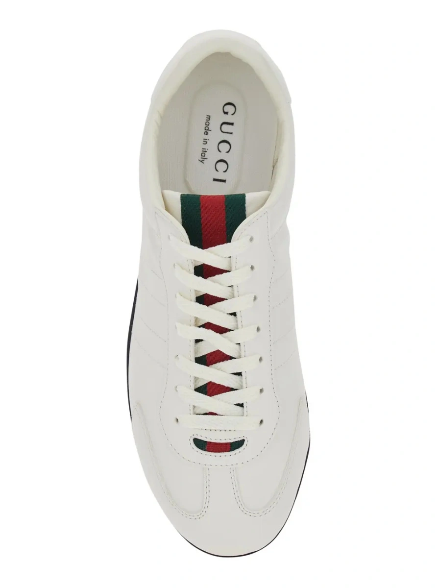 Sneakers Gucci albi din piele 'Elan New' - Img 4