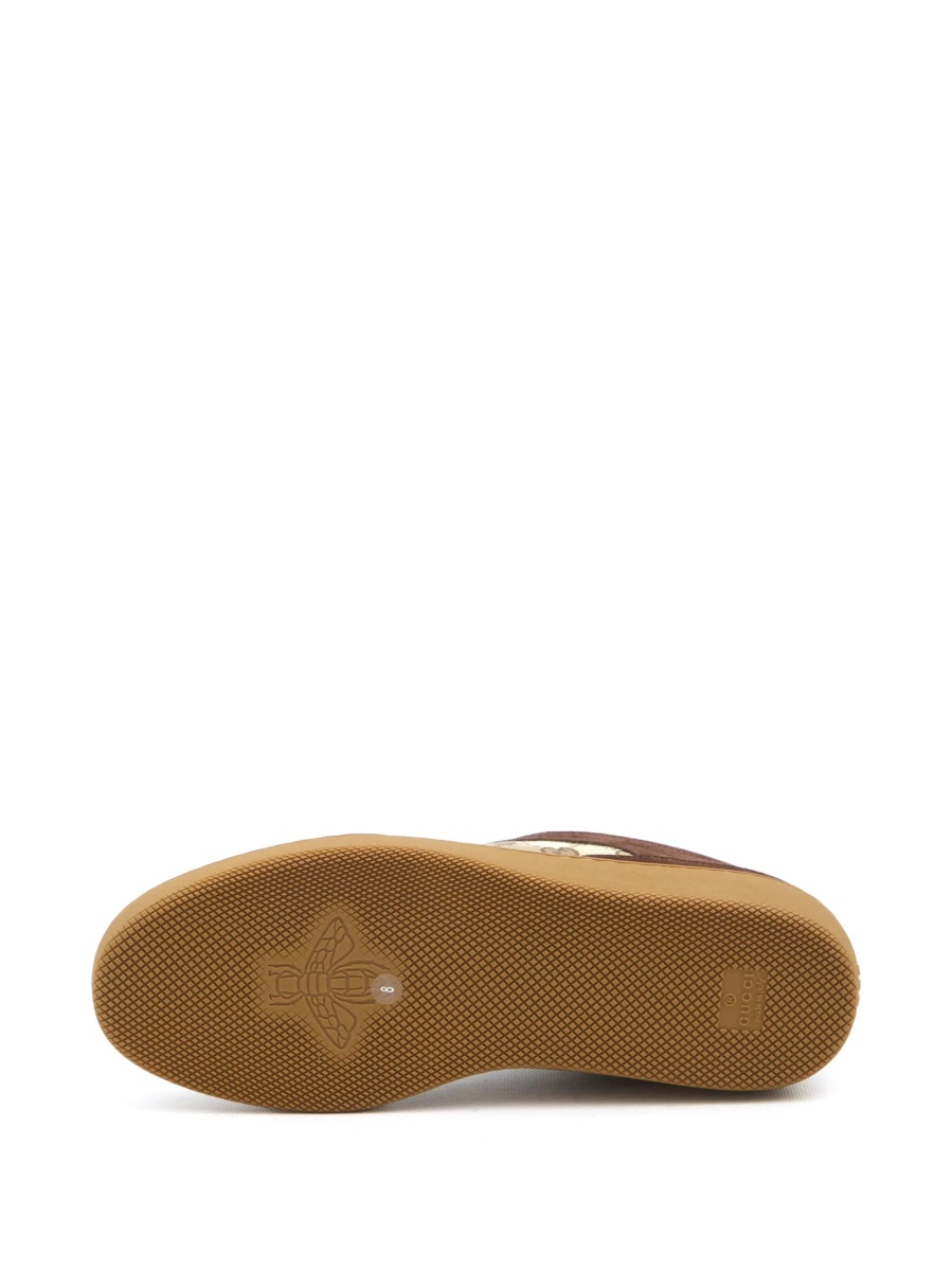 Sneakers Gucci maro din piele intoarsa si material textil - Img 4