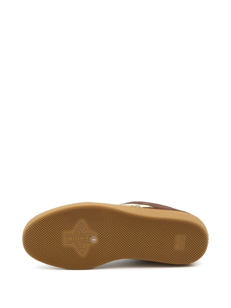 Sneakers Gucci maro din piele intoarsa si material textil - Img 4