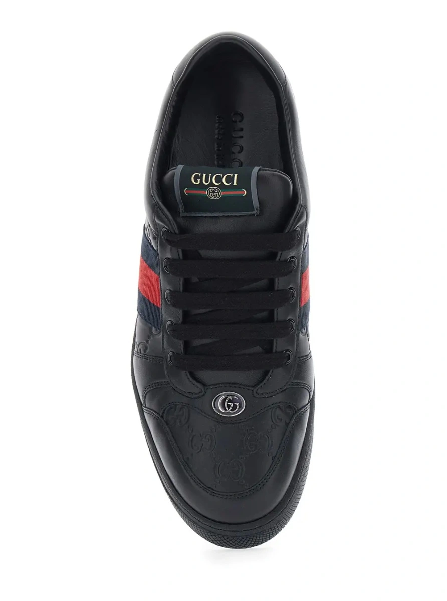 Sneakers Gucci negri din piele 'Screener' - Img 4