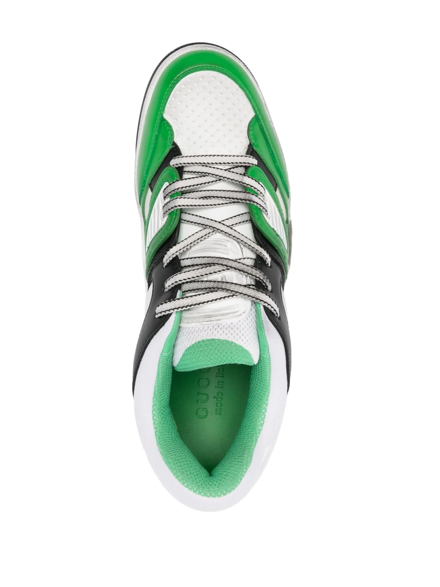 Sneakers Gucci verzi din piele si material textil - Img 4