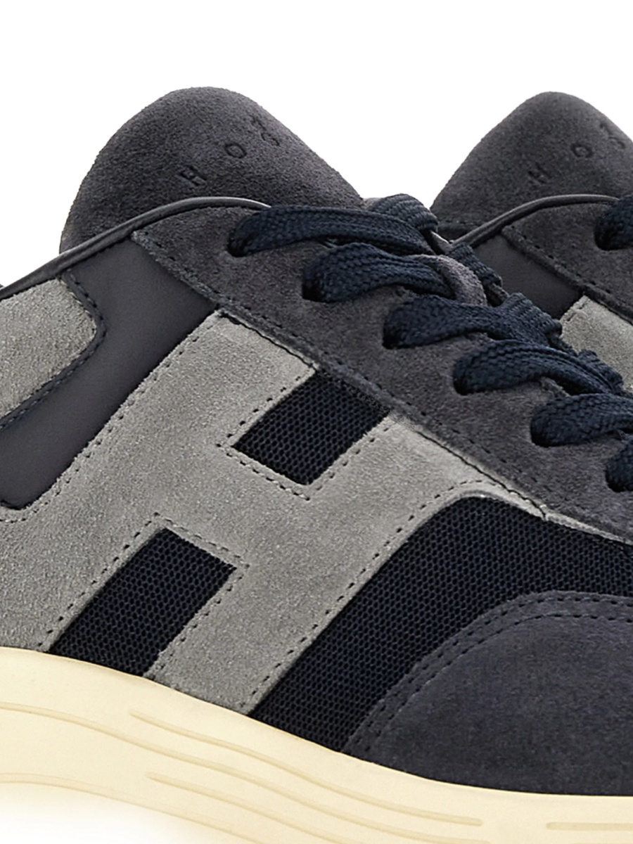Sneakers Hogan albastri din polyester si piele intoarsa - Img 4