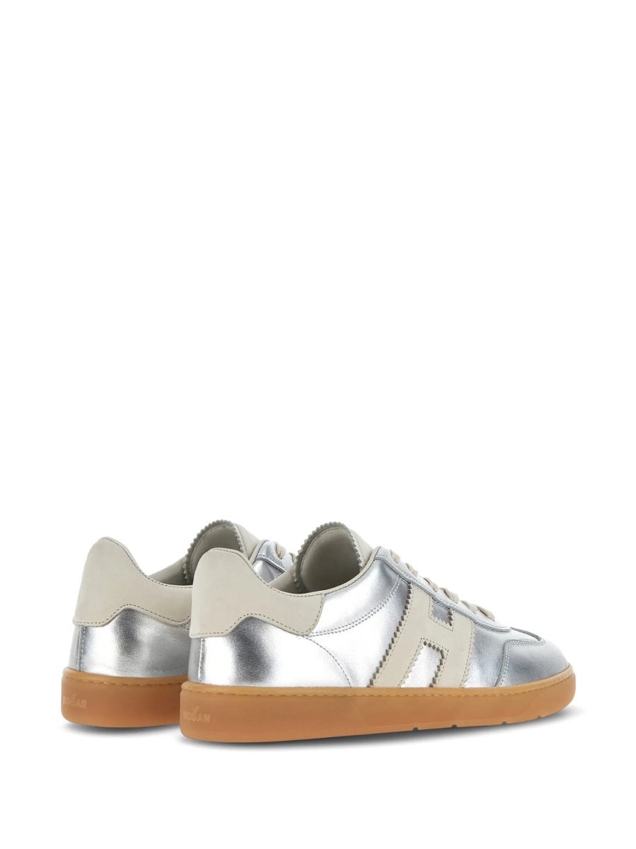 Sneakers Hogan argintii din piele - Img 3