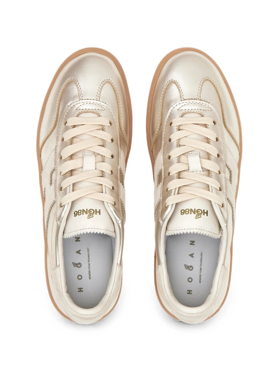 Sneakers Hogan aurii din piele - Img 3