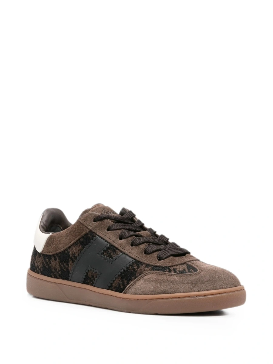 Sneakers Hogan maro din piele intoarsa si piele - Img 2