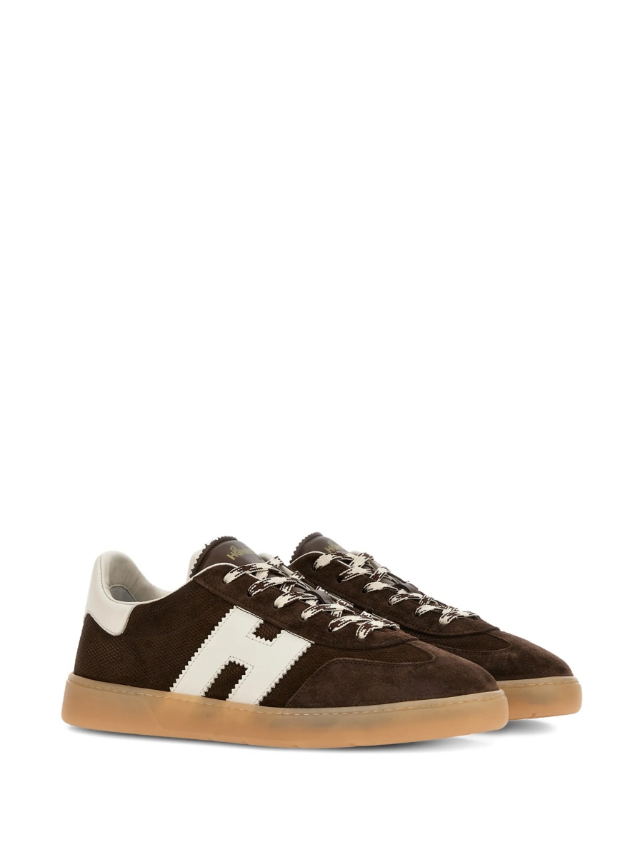 Sneakers Hogan maro din piele si piele intoarsa - Img 2