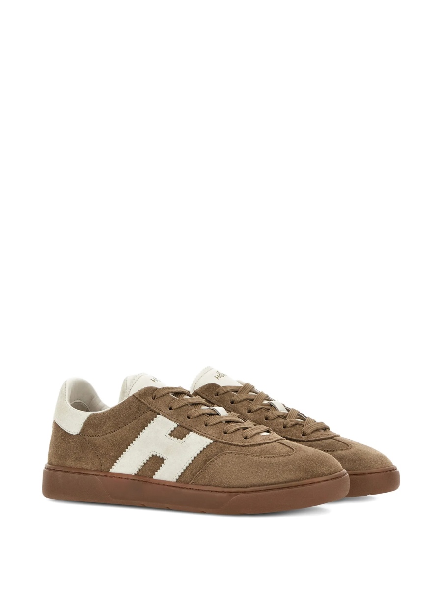 Sneakers Hogan maro din piele si piele intoarsa - Img 2