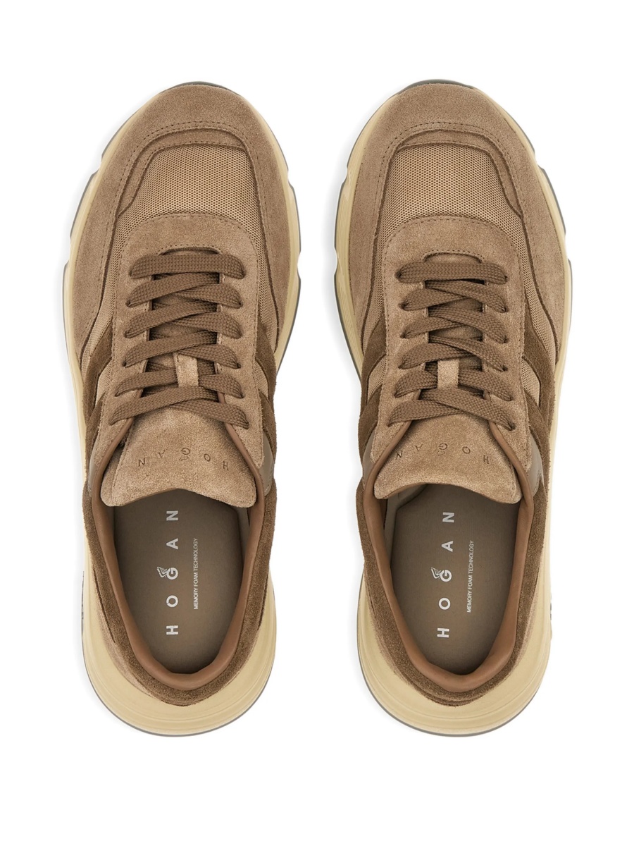 Sneakers Hogan maro din polyester si piele intoarsa - Img 3