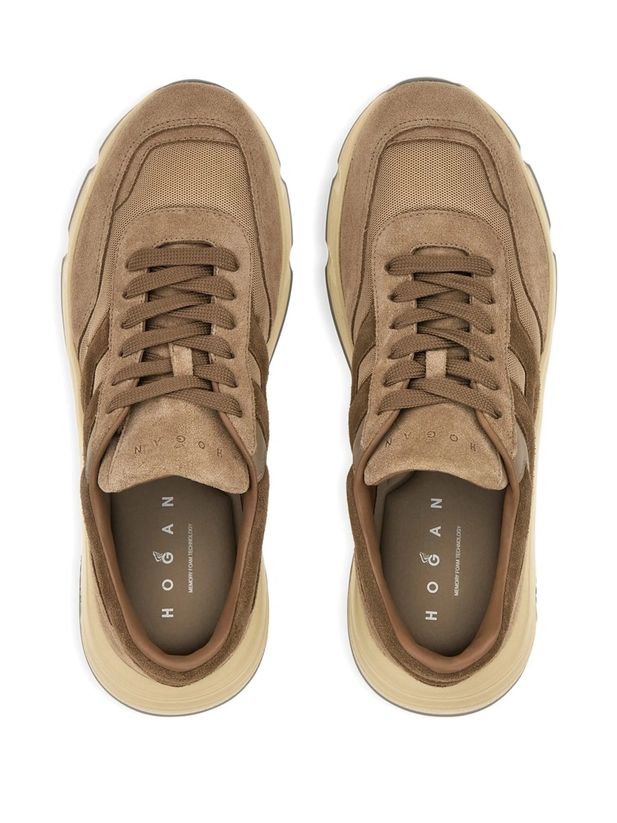 Sneakers Hogan maro din polyester si piele intoarsa - Img 3