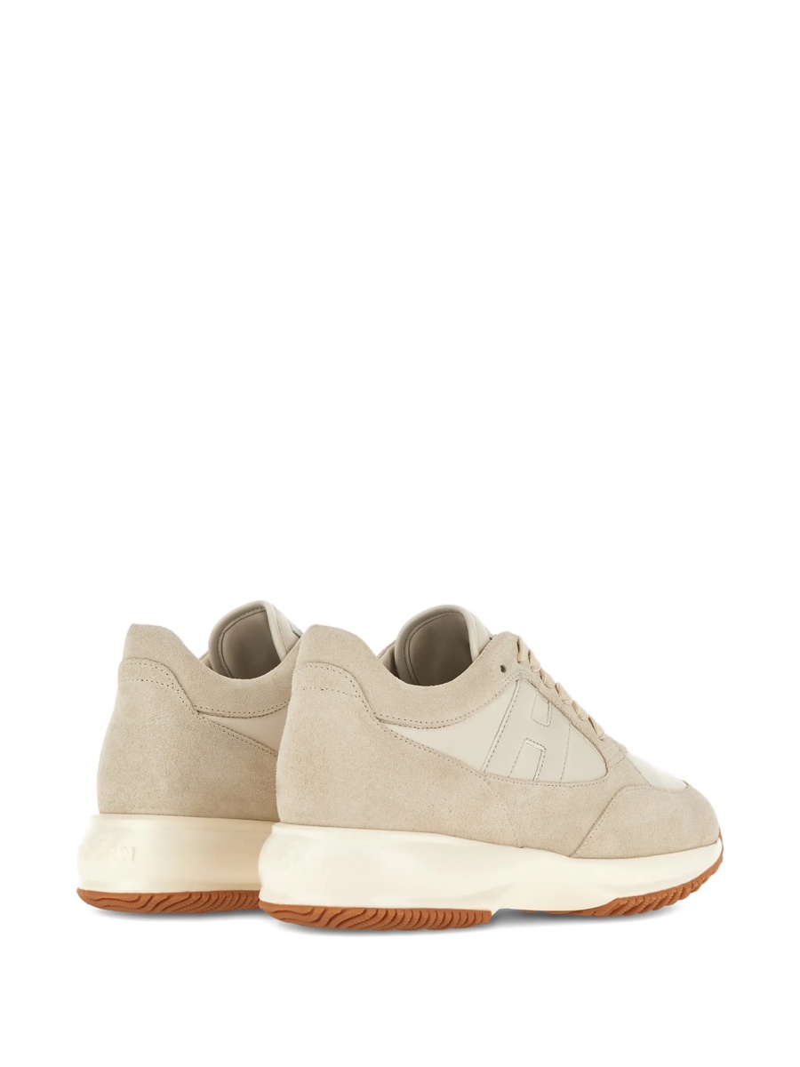 Sneakers Hogan neutri din piele intoarsa si piele - Img 3