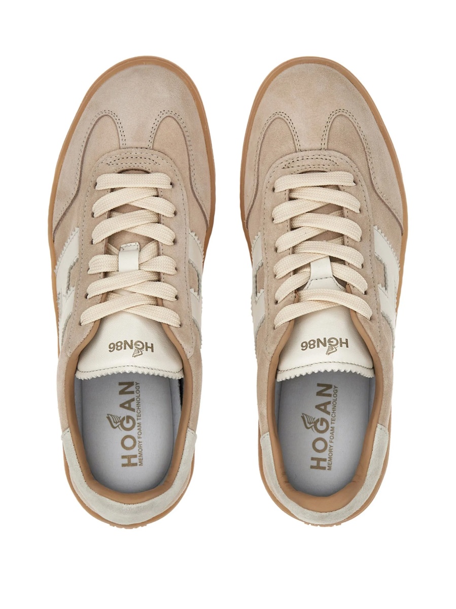 Sneakers Hogan neutri din piele intoarsa - Img 5