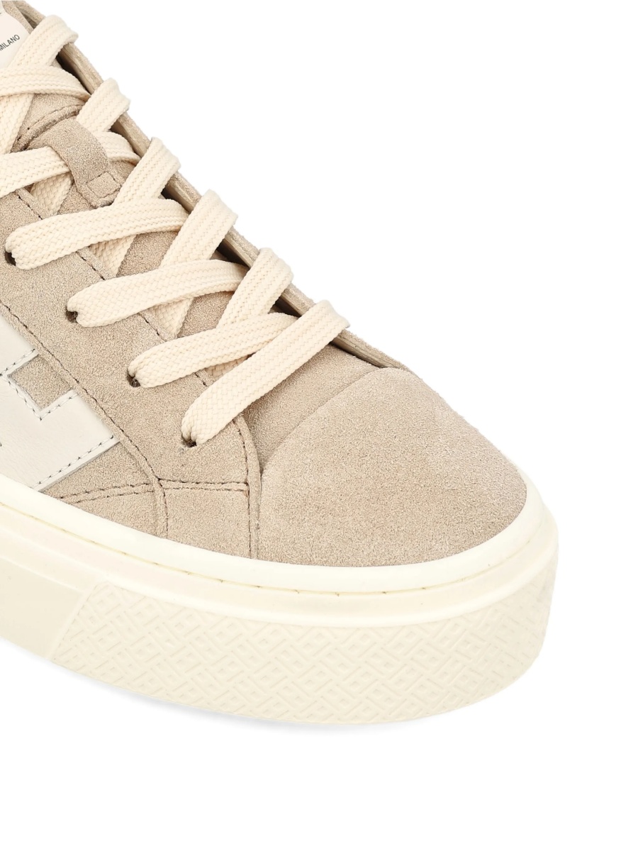 Sneakers Hogan neutri din piele intoarsa - Img 4